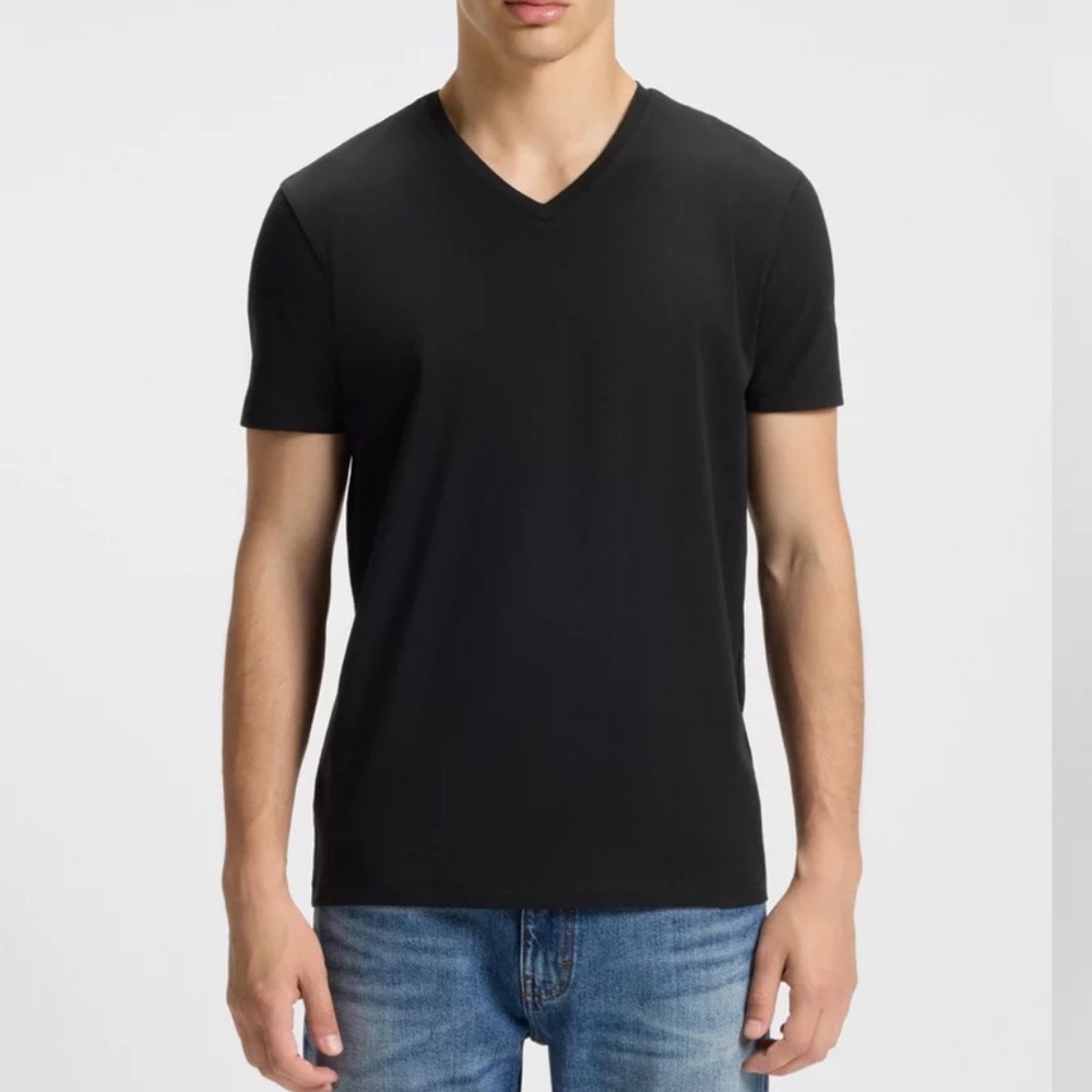 New BOSS Hugo Boss Cotton Stretch Slim Fit crew-or V Neck T-shirts two pack